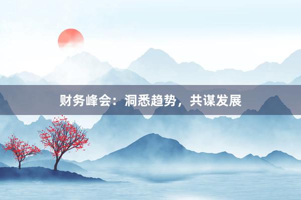 财务峰会：洞悉趋势，共谋发展